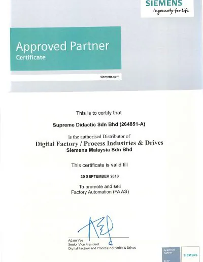 siemens certificate